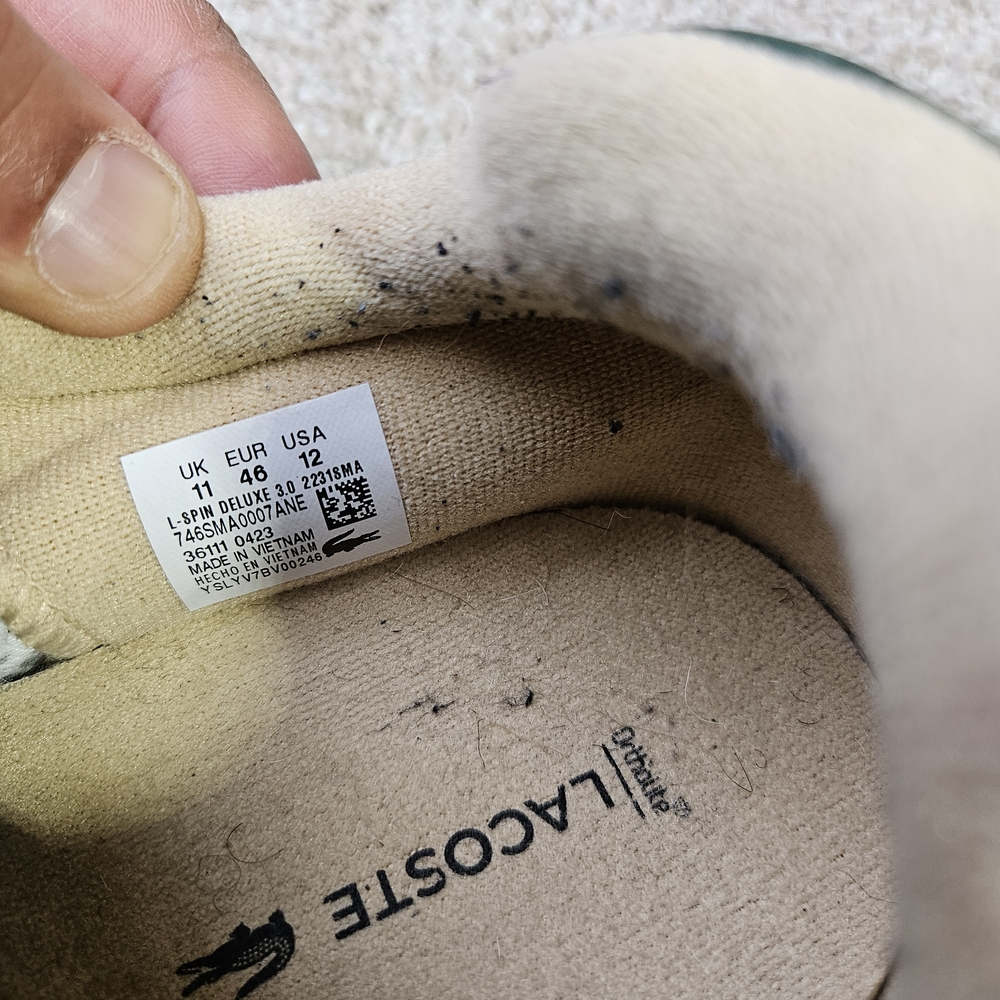 Lacoste L-spin Delux 3.0 Green Nylon & Suede Running Sneakers sz 12 No Box - Picture 5 of 14